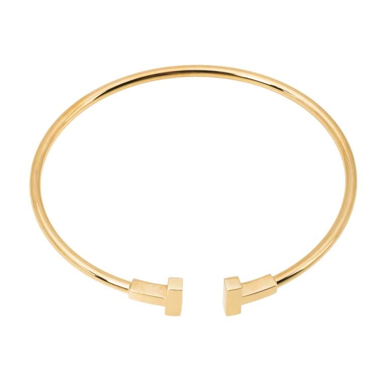 Pre Owned Tiffany & Co. T Wire 18K Yellow Gold Bracelet