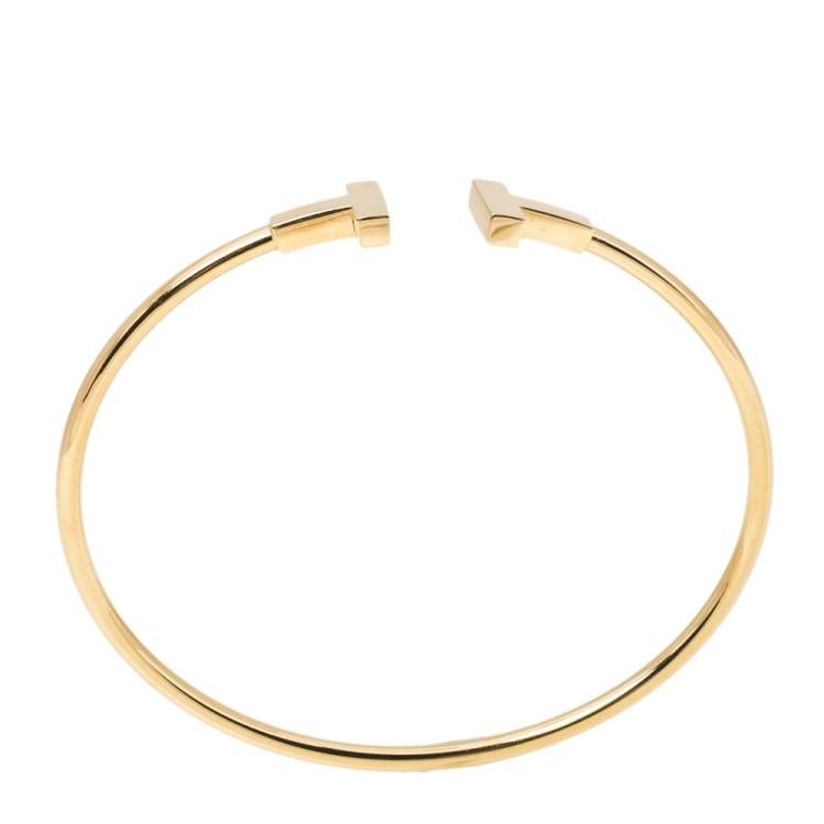 Pre Owned Tiffany & Co. T Wire 18K Yellow Gold Bracelet
