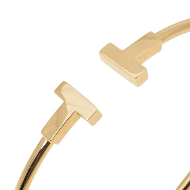 Pre Owned Tiffany & Co. T Wire 18K Yellow Gold Bracelet