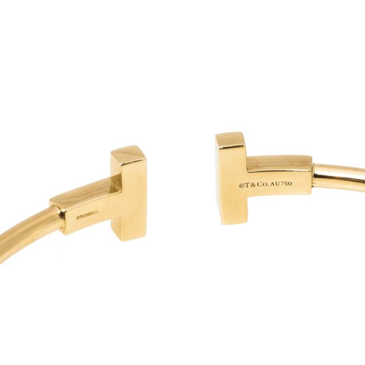 Pre Owned Tiffany & Co. T Wire 18K Yellow Gold Bracelet