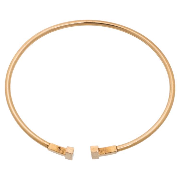 Pre Owned Tiffany & Co. T Wire 18K Rose Gold Bracelet