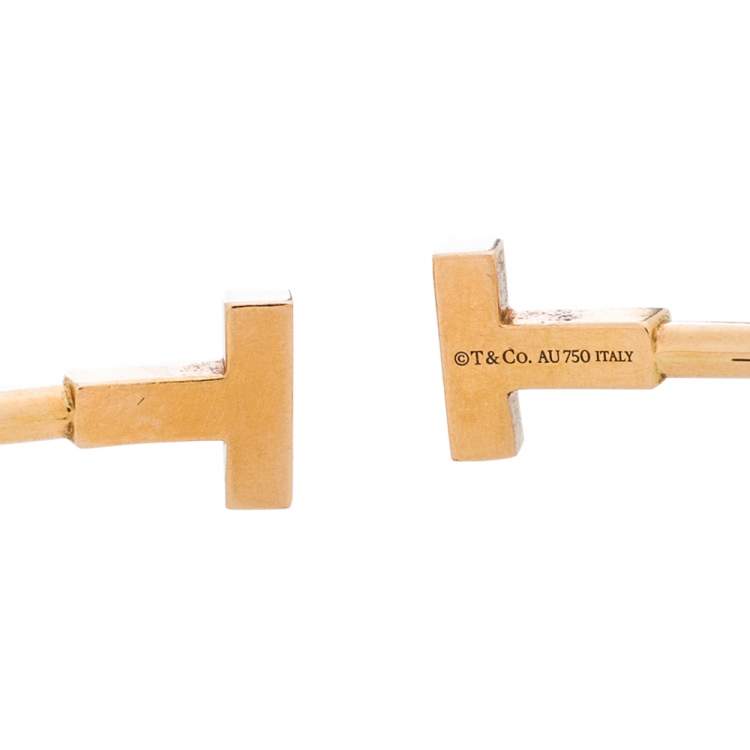 Pre Owned Tiffany & Co. T Wire 18K Rose Gold Bracelet