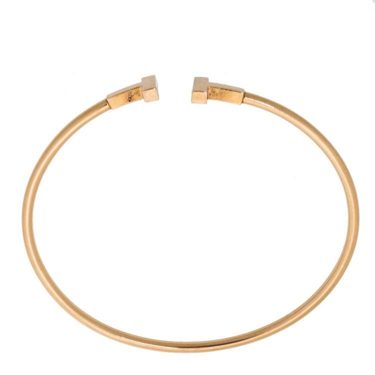 Pre Owned Tiffany & Co. T Wire 18K Rose Gold Bracelet