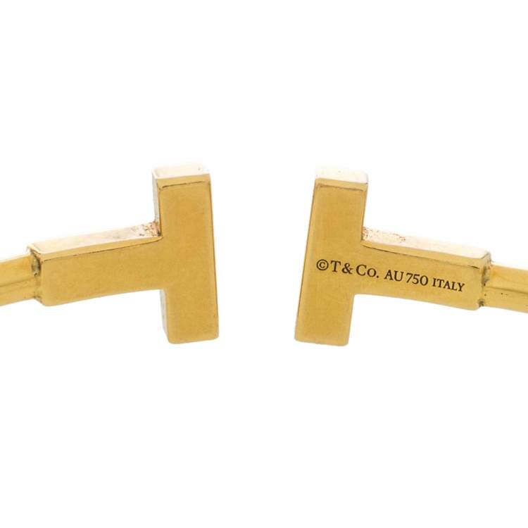 Pre Owned Tiffany & Co. T Wire 18K Yellow Gold Bracelet