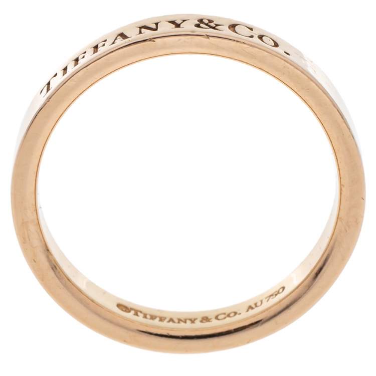 Pre Owned Tiffany & Co.18K Rose Gold Band Ring Size 51