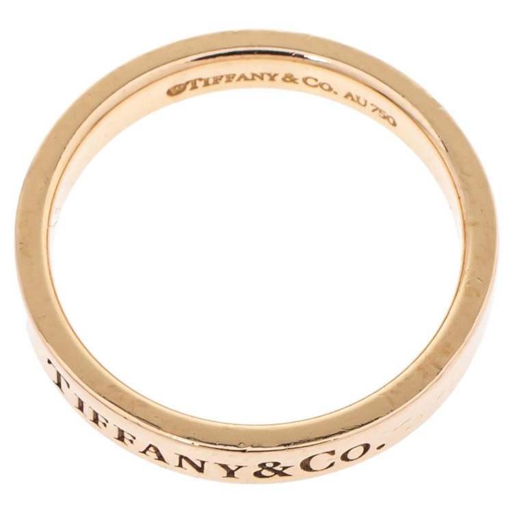 Pre Owned Tiffany & Co.18K Rose Gold Band Ring Size 51