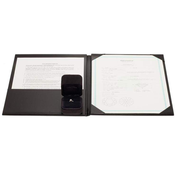 Pre Owned Tiffany & Co. H VVS1 Round Brilliant Diamond Solitaire Ring Size 52.5