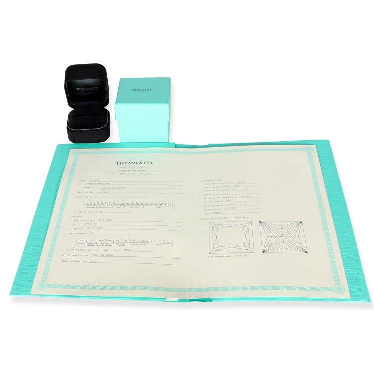 Pre Owned Tiffany & Co. Diamond Engagement Platinum Ring Size EU 50