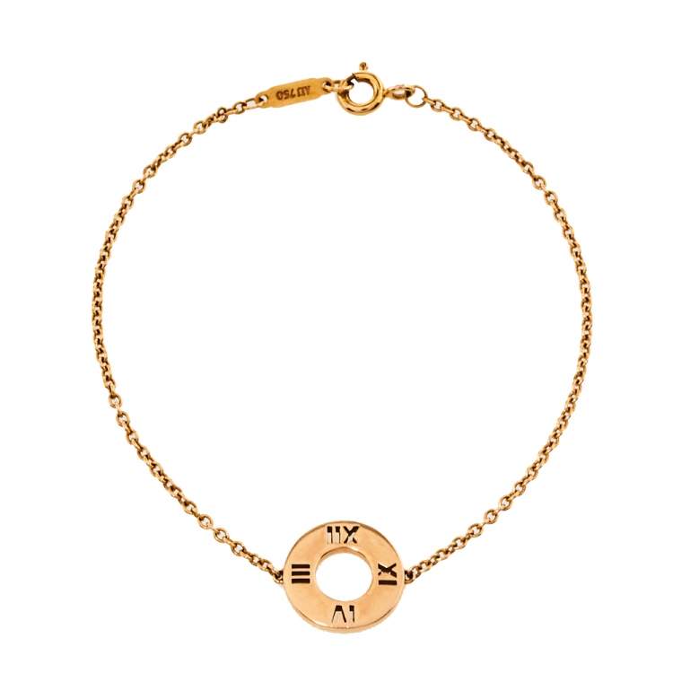 Pre Owned  Tiffany & Co. Atlas Pierced Diamond 18K Rose Gold Bracelet