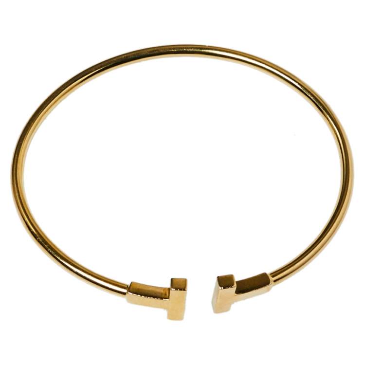 Pre Owned Tiffany & Co. Tiffany T Wire 18K Yellow Gold Bracelet