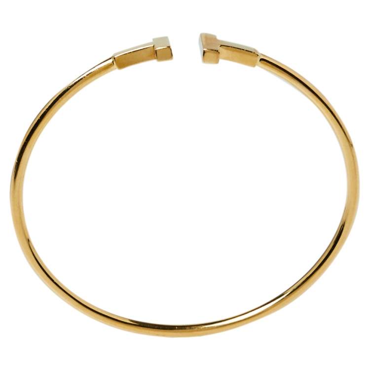 Pre Owned Tiffany & Co. Tiffany T Wire 18K Yellow Gold Bracelet
