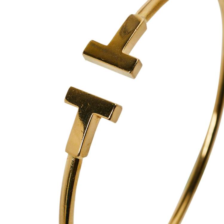 Pre Owned Tiffany & Co. Tiffany T Wire 18K Yellow Gold Bracelet
