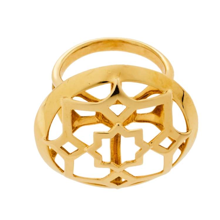 Pre Owned Tiffany & Co. Paloma Picasso 18K Yellow Gold Zellige Statement Ring Size 53