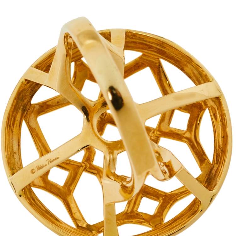 Pre Owned Tiffany & Co. Paloma Picasso 18K Yellow Gold Zellige Statement Ring Size 53