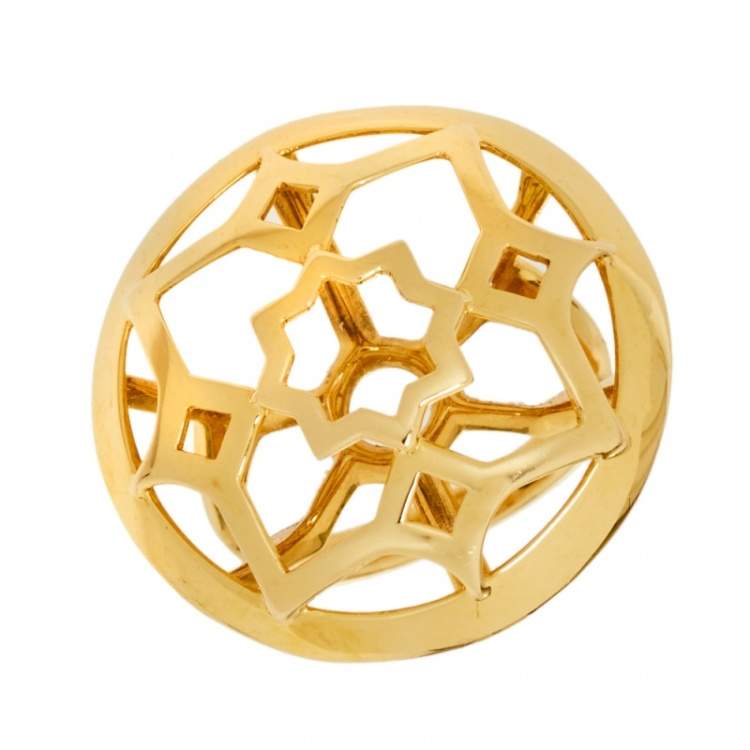 Pre Owned Tiffany & Co. Paloma Picasso 18K Yellow Gold Zellige Statement Ring Size 53