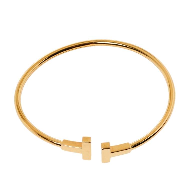 Pre Owned Tiffany & Co. Tiffany T Wire 18K Yellow Gold Bracelet