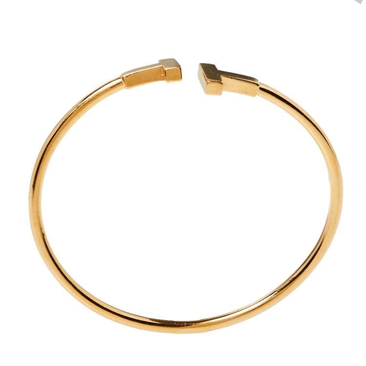 Pre Owned Tiffany & Co. Tiffany T Wire 18K Yellow Gold Bracelet