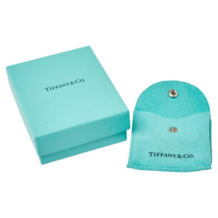 Pre Owned Tiffany & Co. Tiffany Keys Diamond 18K White Gold Heart Key Pendant