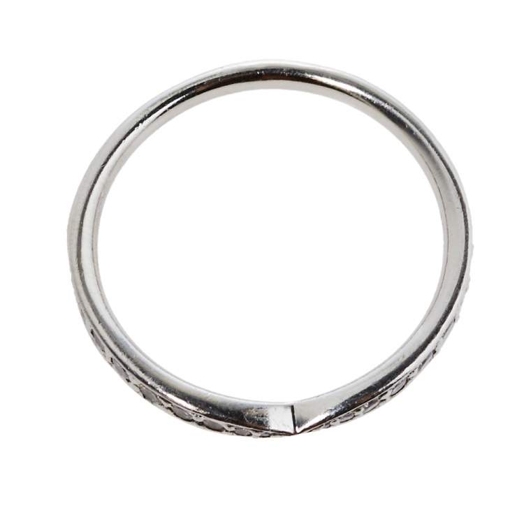 Pre Owned Tiffany & Co. Diamond Platinum Harmony Band Ring Size 54