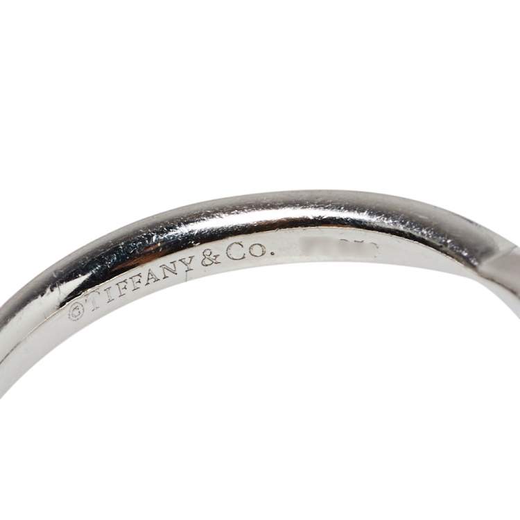 Pre Owned Tiffany & Co. Diamond Platinum Harmony Band Ring Size 54