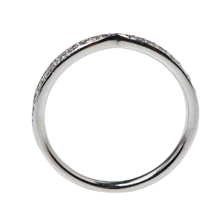Pre Owned Tiffany & Co. Diamond Platinum Harmony Band Ring Size 54