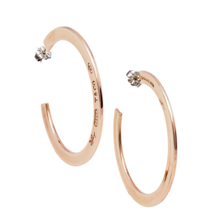 Pre Owned Tiffany & Co. 1837 Rubedo Hoop Earrings