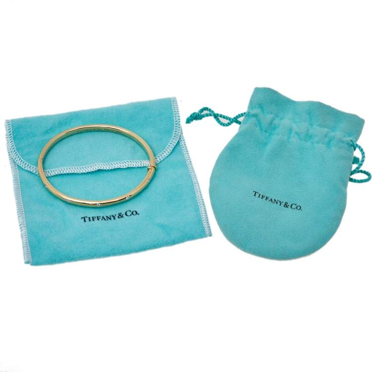 Pre Owned  Tiffany & Co. Etoile Diamond 18k Yellow Gold Platinum Bangle Bracelet