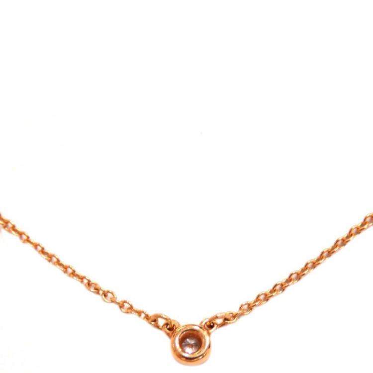 Pre Owned Tiffany & Co. 18k Pink Gold Diamonds By The Yard Necklace