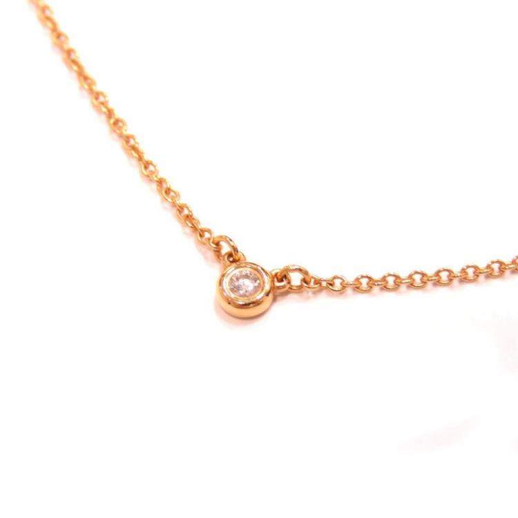Pre Owned Tiffany & Co. 18k Pink Gold Diamonds By The Yard Necklace