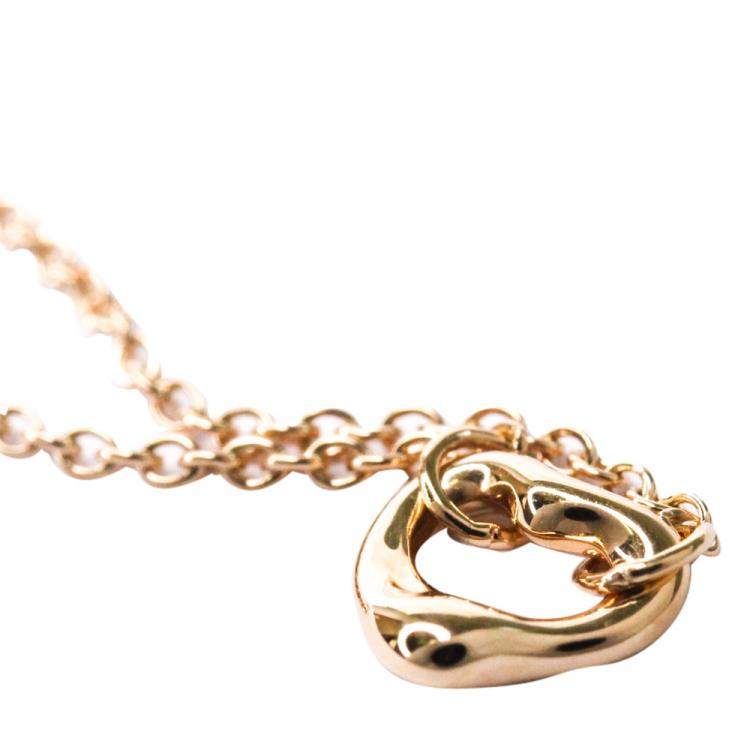 Pre Owned Tiffany & Co. Diamonds By the Yard Open Heart Pendant Necklace