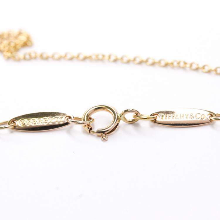 Pre Owned Tiffany & Co. 18K Rose Gold Elsa Peretti Open Heart Pendant Necklace