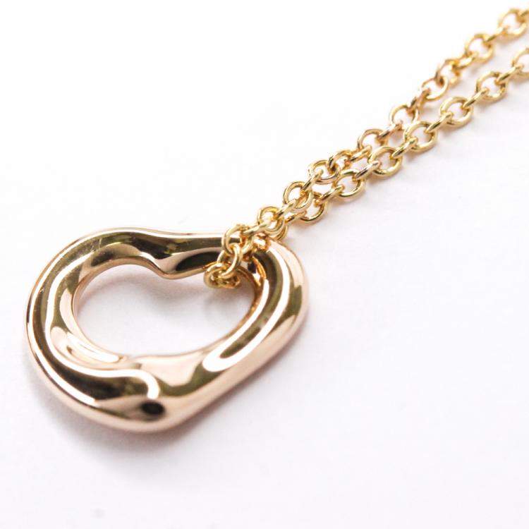 Pre Owned Tiffany & Co. 18K Rose Gold Elsa Peretti Open Heart Pendant Necklace