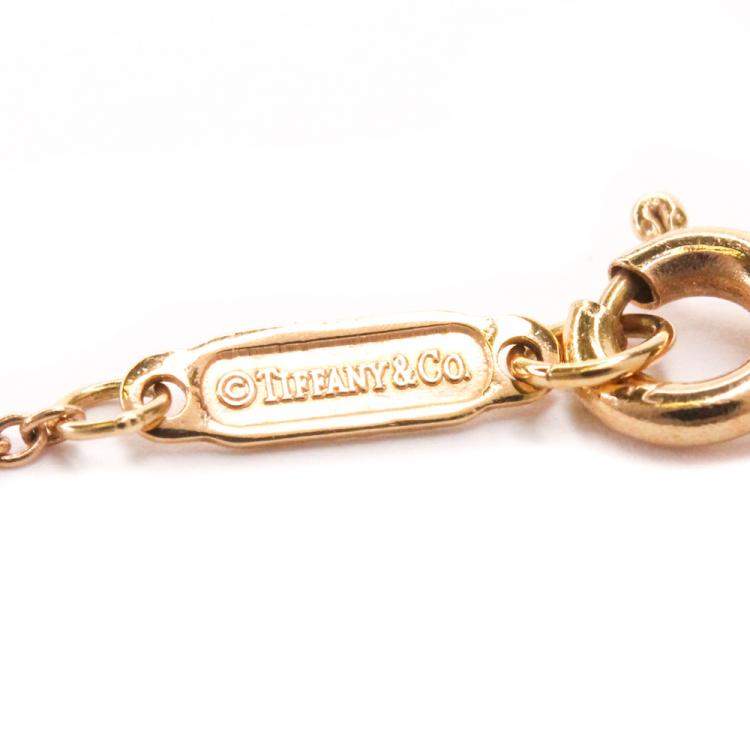 Pre Owned Tiffany & Co. Vintage Oval Key 18K Rose Gold Necklace 