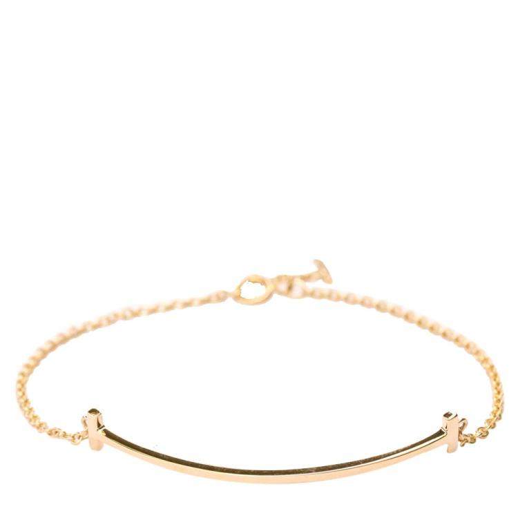 Pre Owned Tiffany & Co. Smile 18K Rose Gold Small Bracelet 