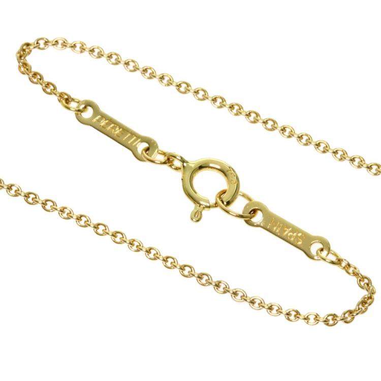 Pre Owned Tiffany & Co. Open Teardrop 18K Yellow Gold Necklace 