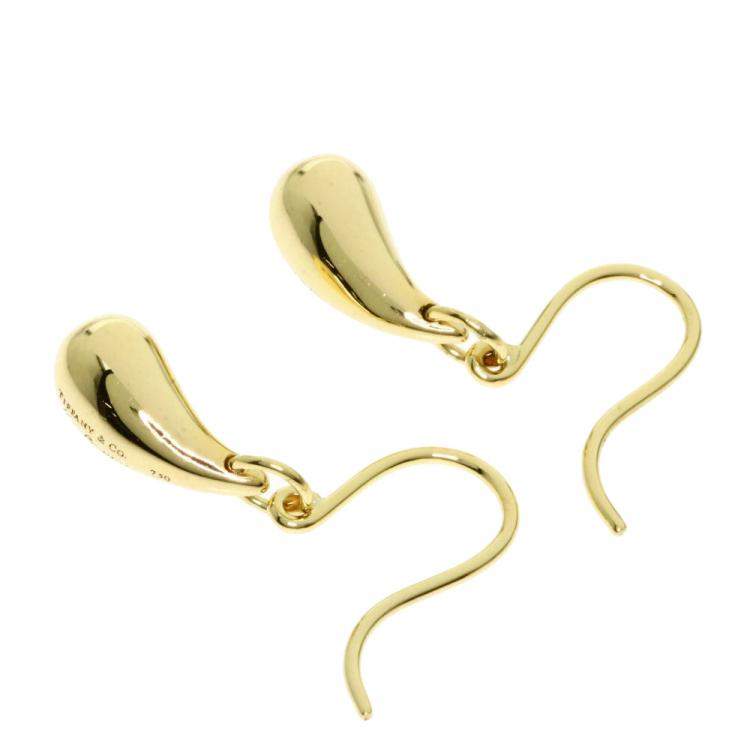 Pre Owned Tiffany & Co. Teardrop 18K Yellow Gold Earrings