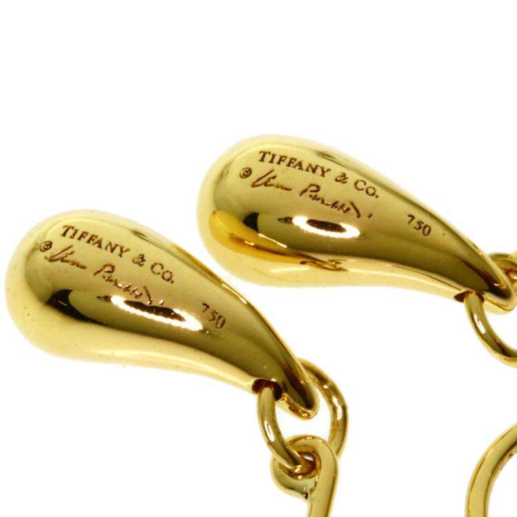 Pre Owned Tiffany & Co. Teardrop 18K Yellow Gold Earrings