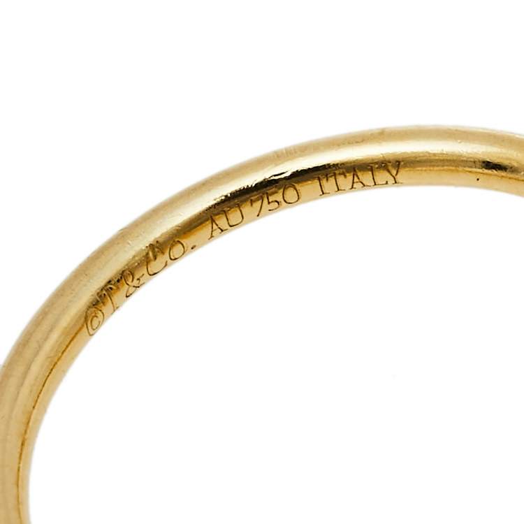 Pre Owned Tiffany & Co. Tiffany T Diamond Wire 18K Yellow Gold Ring Size 56