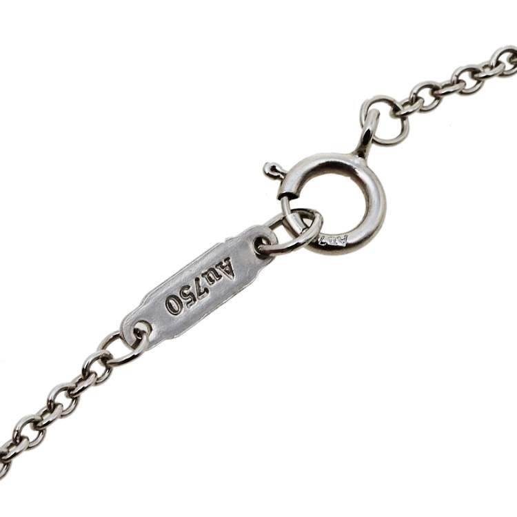 Pre Owned Tiffany & Co. Atlas Pierced Diamond 18K White Gold Bracelet