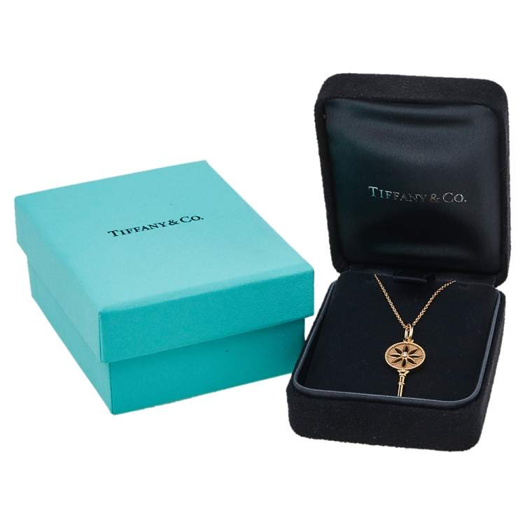 Pre Owned Tiffany & Co. Tiffany Keys Daisy Key Diamond 18K Rose Gold Pendant 