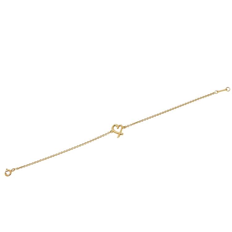 Pre Owned Tiffany & Co. 18K Yellow Gold Paloma Picasso Loving Heart Bracelet S