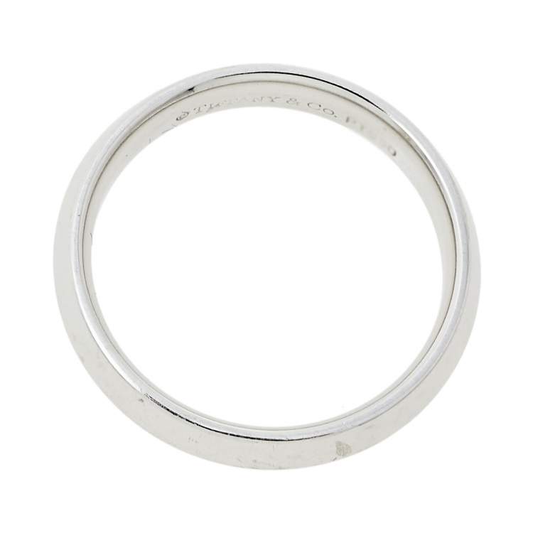 Pre Owned Tiffany & Co. Platinum Knife Edge Band Ring Size 59