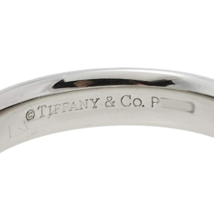 Pre Owned Tiffany & Co. Platinum Knife Edge Band Ring Size 59