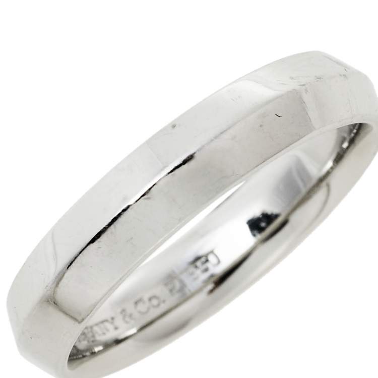 Pre Owned Tiffany & Co. Platinum Knife Edge Band Ring Size 59