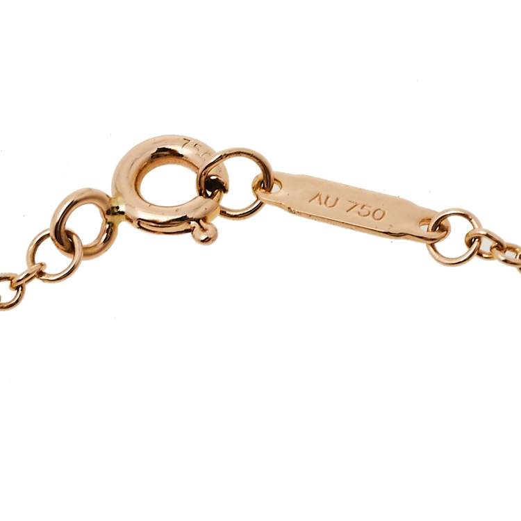 Pre Owned Tiffany & Co. Atlas Pierced Diamond 18K Rose Gold Bracelet