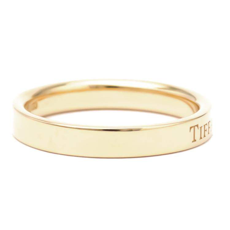 Pre Owned Tiffany & Co. 18K Rose Gold Flat Band Ring Size EU 52
