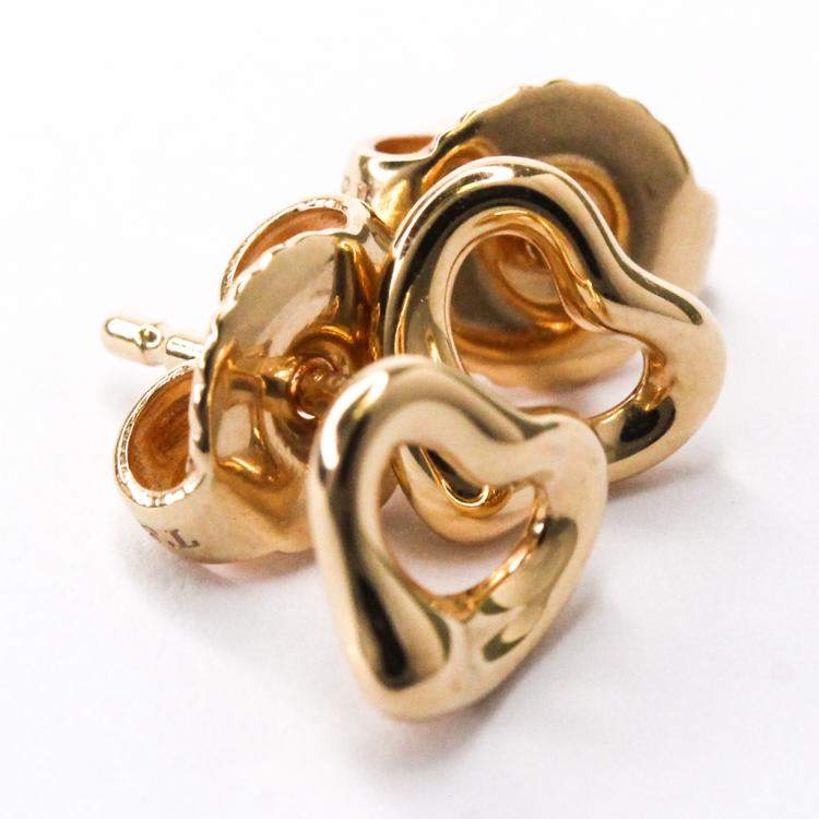 Pre Owned Tiffany & Co. Open Heart 18K Rose Gold Stud Earrings