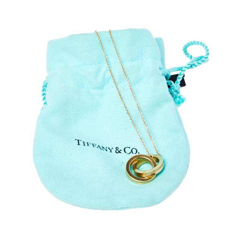 Pre Owned Tiffany & Co. Tiffany 1837 18K Yellow Gold Interlocking Circles Pendant Necklace