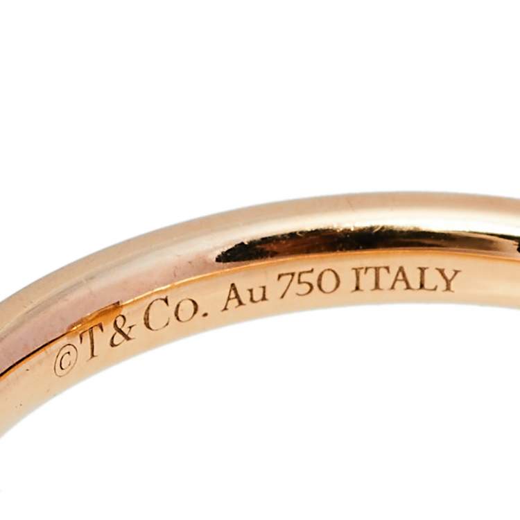 Pre Owned Tiffany & Co. Tiffany T T1 18K Rose Gold Ring Size EU 55