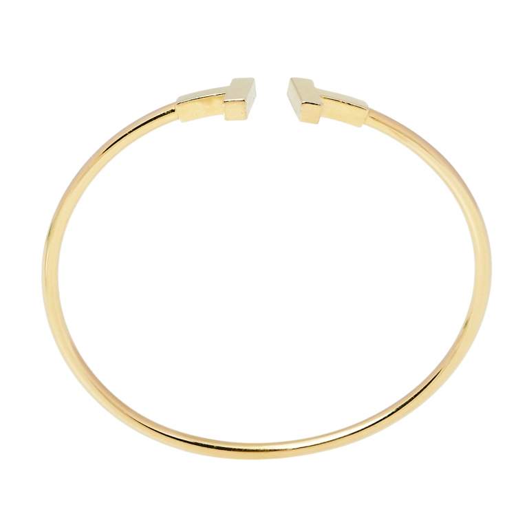 Pre Owned Tiffany & Co. Tiffany T Wire 18K Yellow Gold Bracelet
